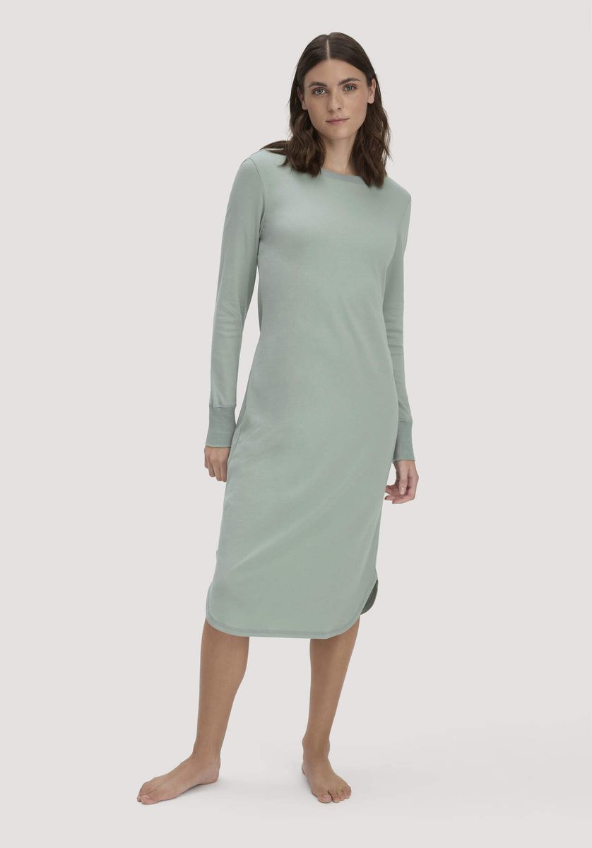 hessnatur Damen Nachthemd PURE COTTON aus Bio-Baumwolle - grün - Größe 34