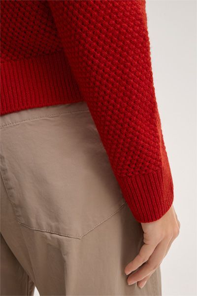Cashmere-Pullover Rot Rundhalsausschnitt Klassischer Strickpullover
