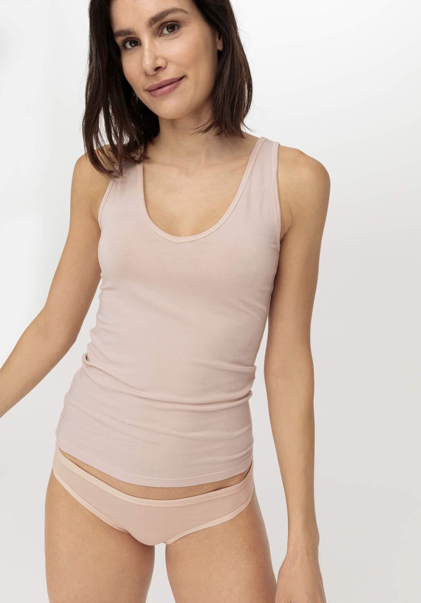 hessnatur Damen V-Neck Tanktop PURE BALANCE aus Bio-Baumwolle und TENCEL™ Modal - rosa - Größe 34