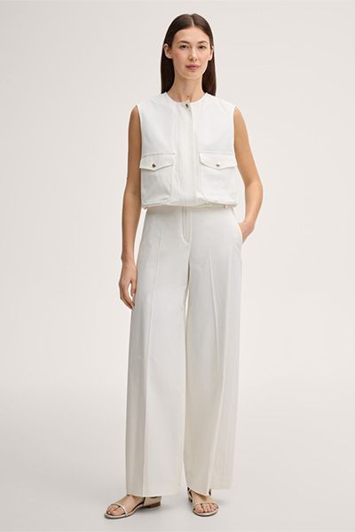 Marc Cain Double Baumwollstretch Marlene Hose in Ecru