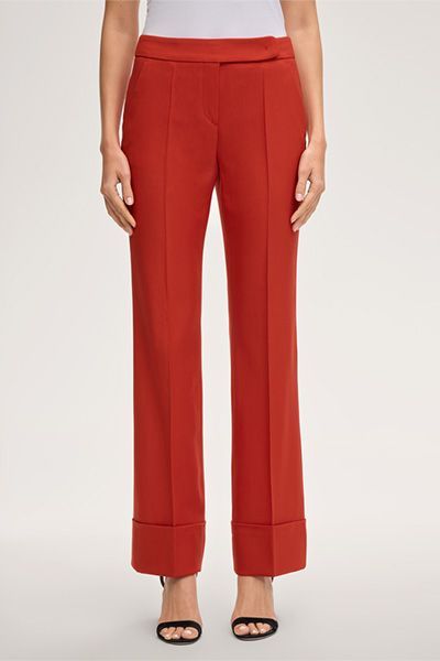 Windsor Schurwoll-Stretch-Twill Anzughose in Rot-Kupfer