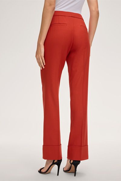 Windsor Schurwoll-Stretch-Twill Anzughose in Rot-Kupfer