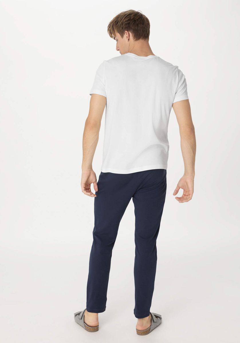 hessnatur Herren Schlafhose Relaxed aus Bio-Baumwolle - blau - Größe 46