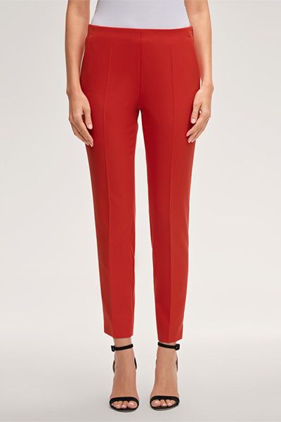 Crêpe Anzughose in Rotem Stretch-Tech-Viskose-Gewebe