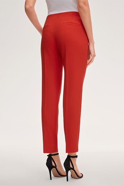 Crêpe Anzughose in Rotem Stretch-Tech-Viskose-Gewebe