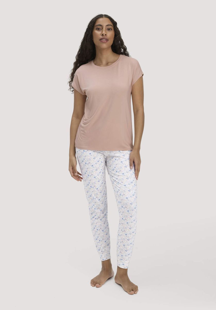 hessnatur Damen Schlafhose PURE COTTON aus Bio-Baumwolle - rosa - Größe 34