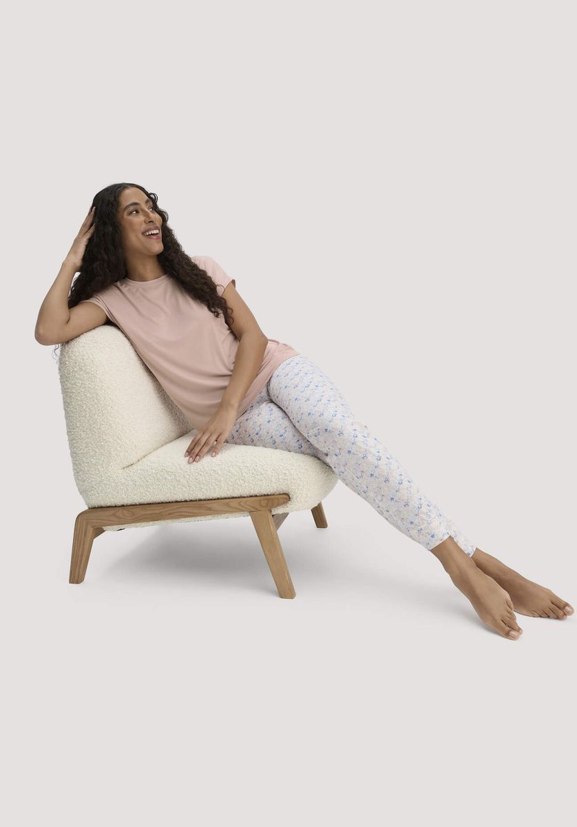 hessnatur Damen Schlafhose PURE COTTON aus Bio-Baumwolle - rosa - Größe 34