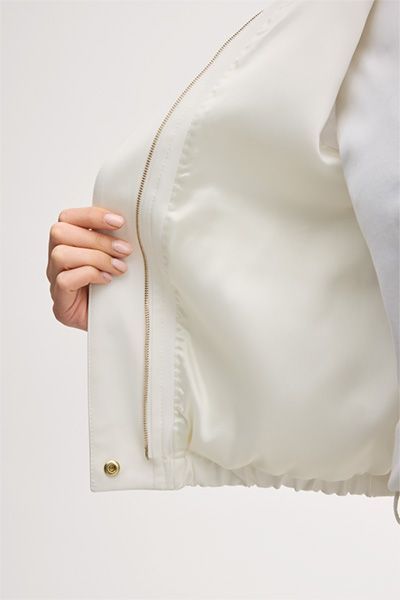 Marc Cain Double-Baumwollstretch-Weste in Ecru mit Taschen