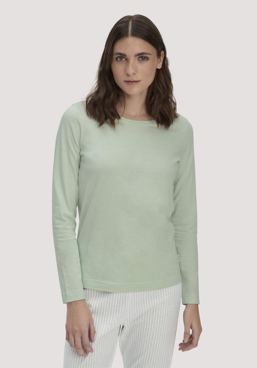 hessnatur Damen Schlaf Shirt PURE COTTON aus Bio-Baumwolle - grün - Größe 34