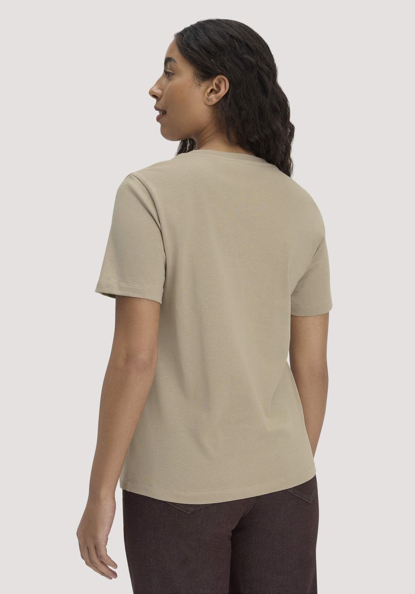 hessnatur Damen Heavy T-Shirt Relaxed aus Bio-Baumwolle - beige - Größe 34