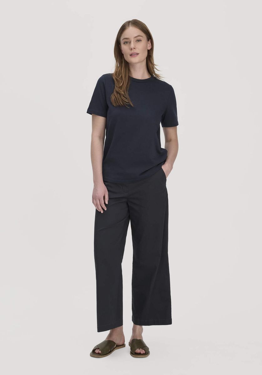 hessnatur Damen Heavy T-Shirt Relaxed aus Bio-Baumwolle - blau - Größe 34