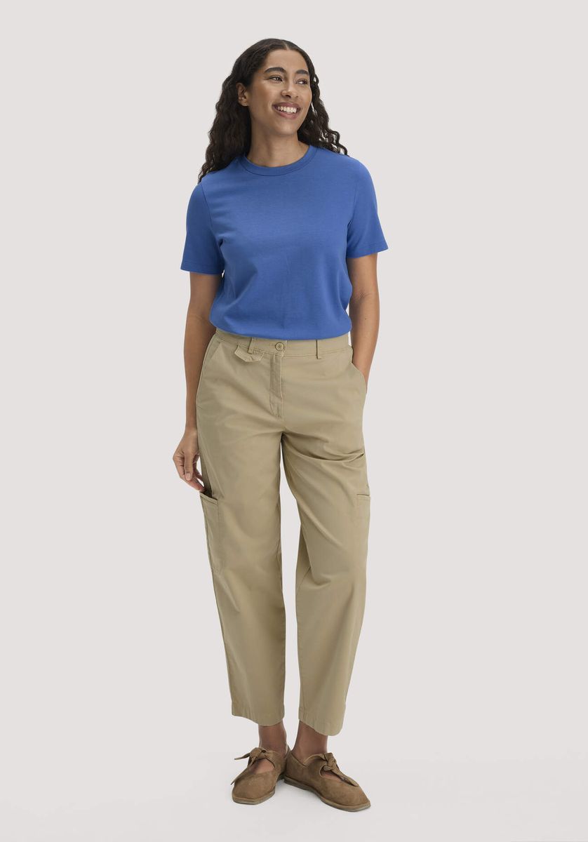 hessnatur Damen Heavy T-Shirt Relaxed aus Bio-Baumwolle - blau - Größe 34