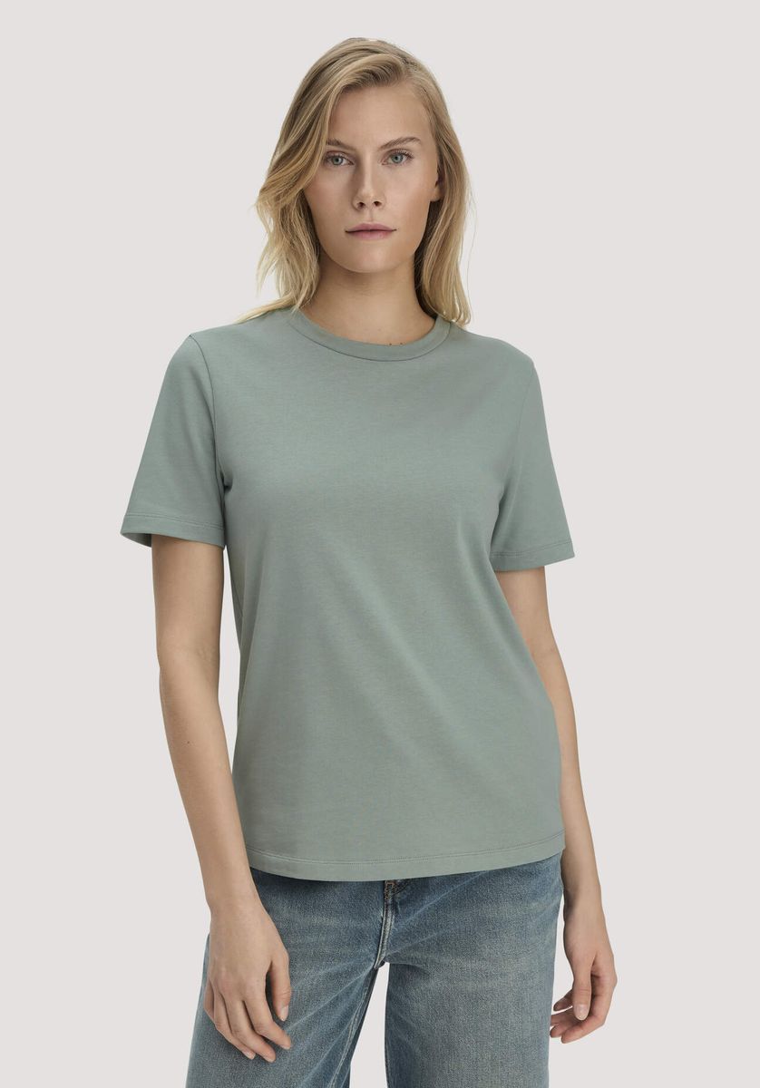 hessnatur Damen Heavy T-Shirt Relaxed aus Bio-Baumwolle - grün - Größe 34