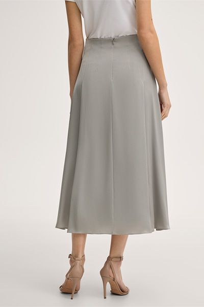 Someday Crêpe Midirock in Greige A-Linien-Silhouette