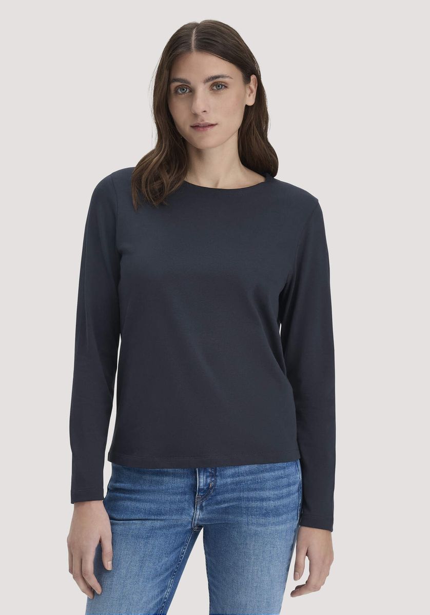 hessnatur Damen Heavy Shirt Relaxed aus Bio-Baumwolle - blau - Größe 34