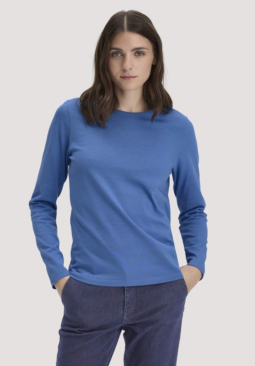 hessnatur Damen Heavy Shirt Relaxed aus Bio-Baumwolle - blau - Größe 34