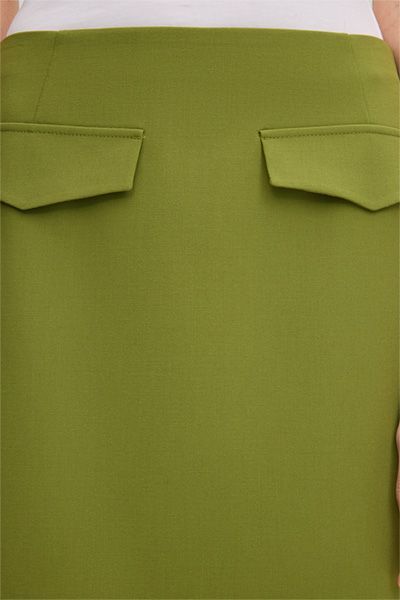 Someday Crêpe A-Linien-Rock in Grün mit Taschendetail