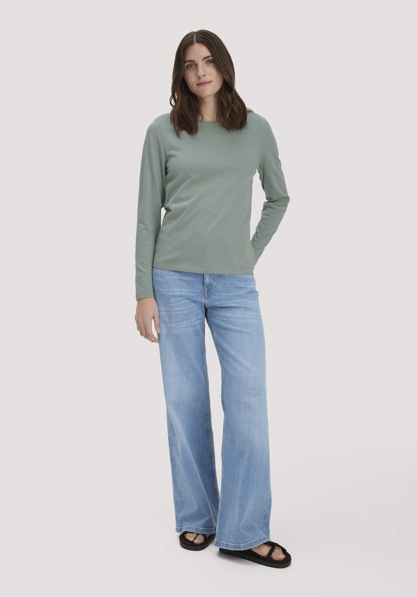 hessnatur Damen Heavy Shirt Relaxed aus Bio-Baumwolle - grün - Größe 34