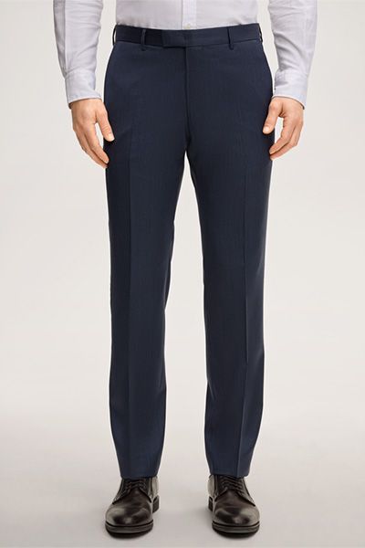 Schurwolle Marineblaue Anzughose Slim Fit Business Casual