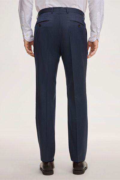 Schurwolle Marineblaue Anzughose Slim Fit Business Casual