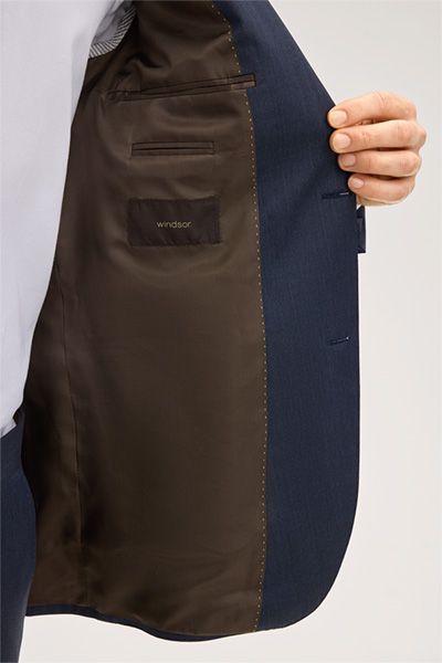 Windsor Sera Wollblazer: Zwei-Knopf, fallendes Revers, blaue Sakko