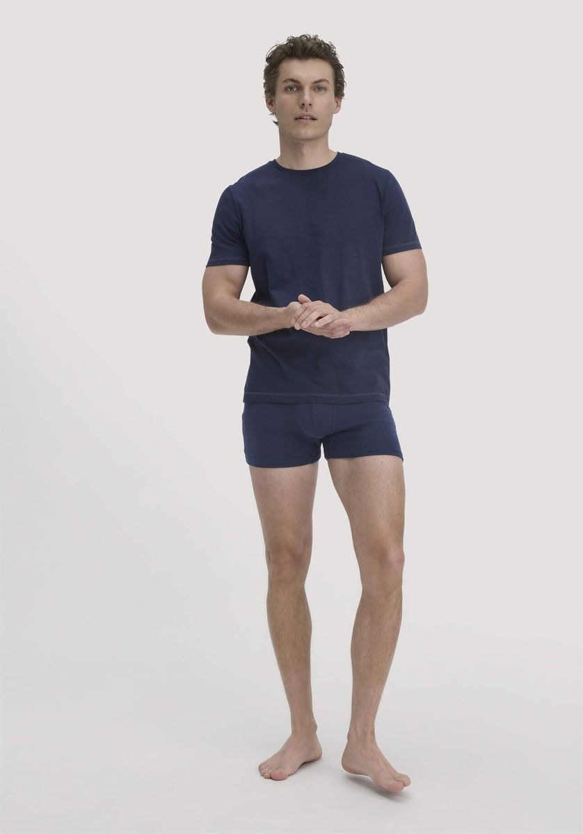 hessnatur Herren T-Shirt PURE COTTON aus Bio-Baumwolle - blau - Größe 46