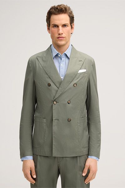 Windsor Baristo Olivgrüner Doppelreiher-Blazer aus Baumwollmischung