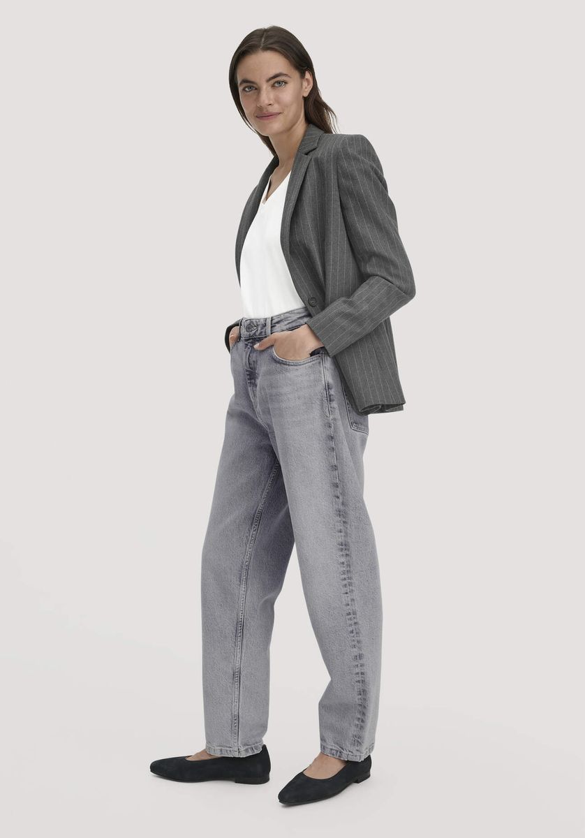hessnatur Damen Jeans NELE Barrel Leg aus Bio-Baumwolle - grau - Größe 26/30