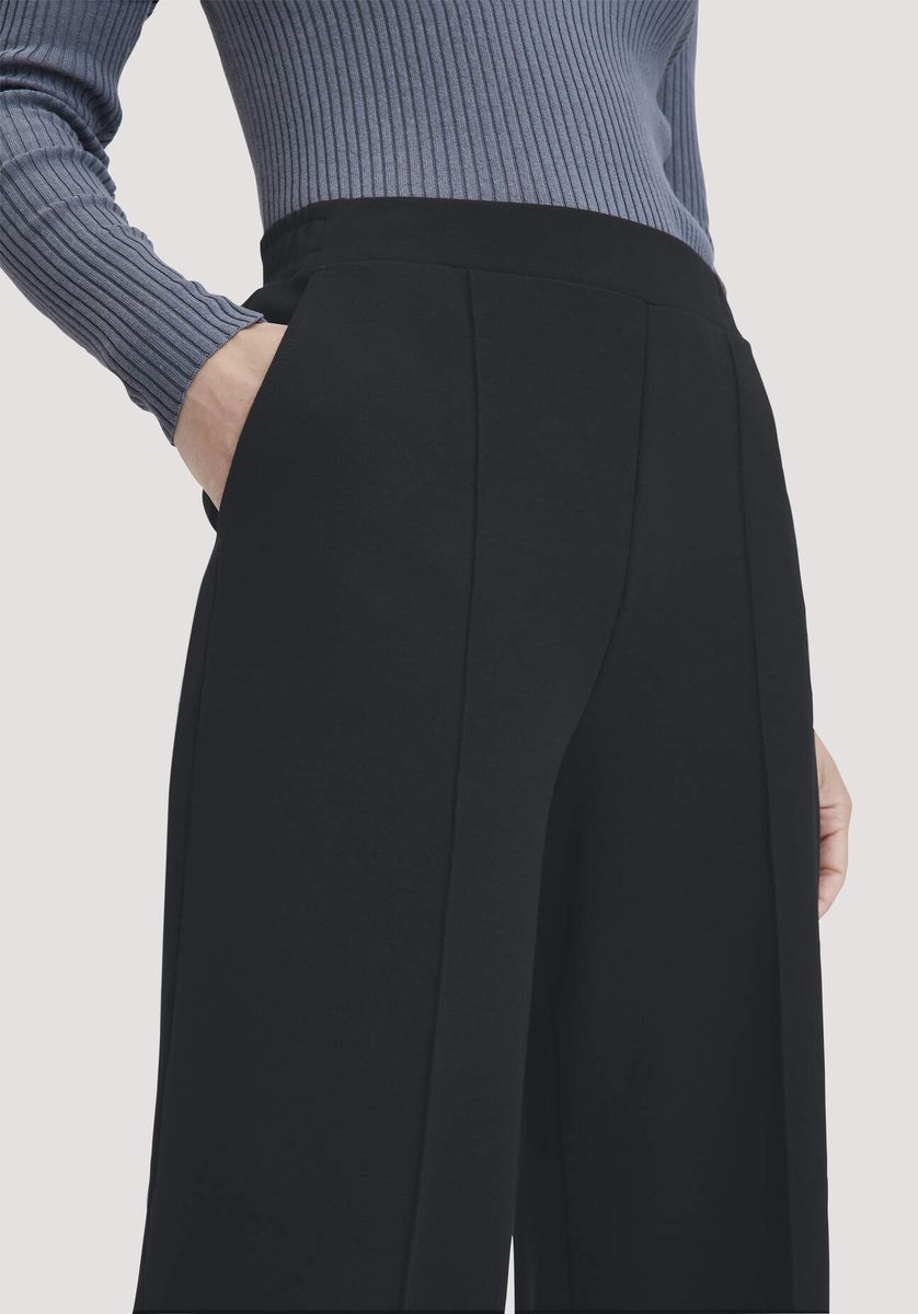 hessnatur Damen Jersey Hose Wide Leg Relaxed aus Bio-Baumwolle - schwarz - Größe 34