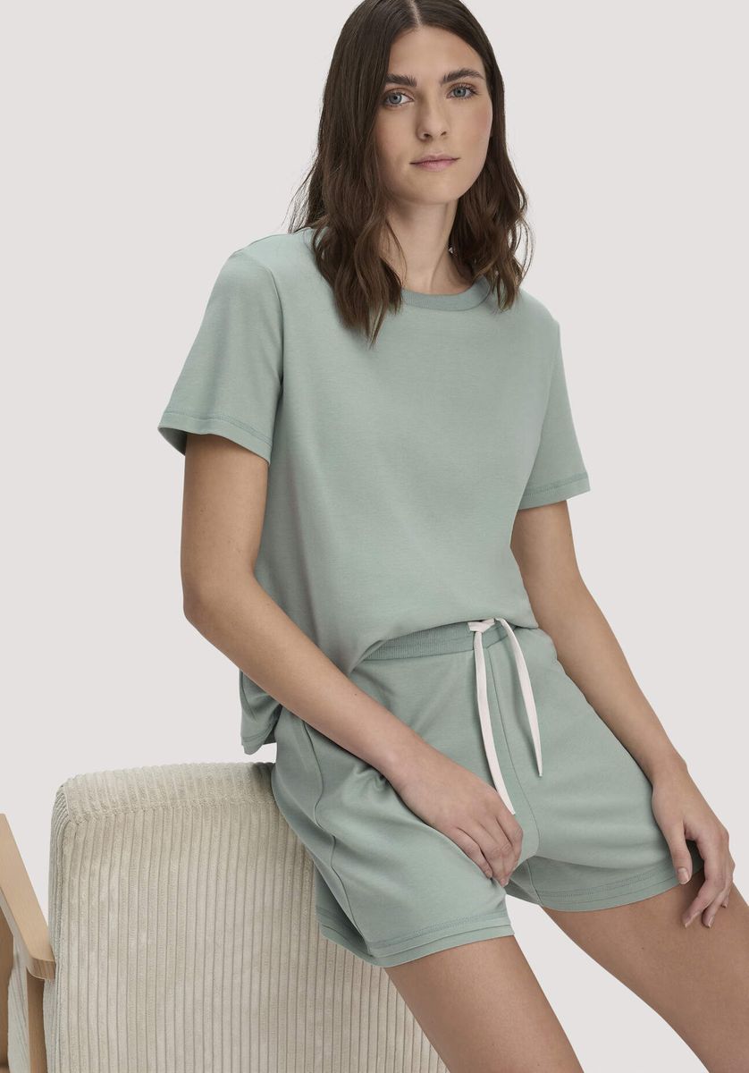 hessnatur Damen Pyjama PURE NATURE aus Bio-Baumwolle - grün - Größe 34