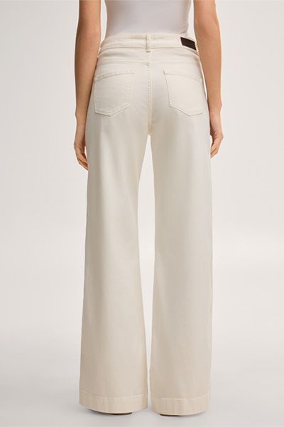 Five-Pocket-Palazzo Jeans in Ecru