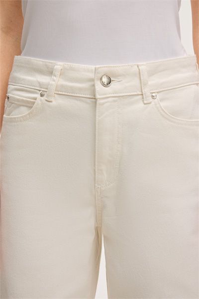 Five-Pocket-Palazzo Jeans in Ecru