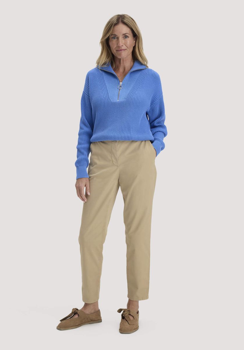 hessnatur Damen Chino Straight Leg Regular aus Bio-Baumwolle - beige - Größe 34