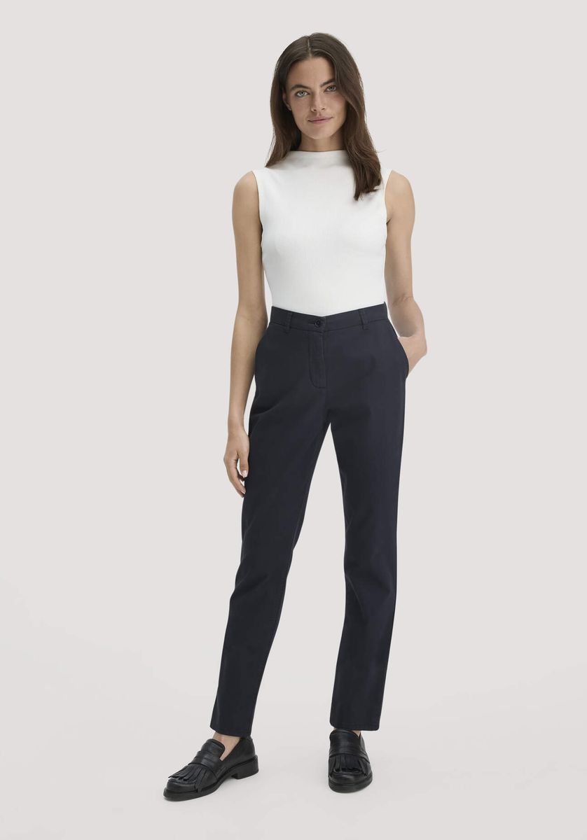 hessnatur Damen Chino Straight Leg Regular aus Bio-Baumwolle - schwarz - Größe 34