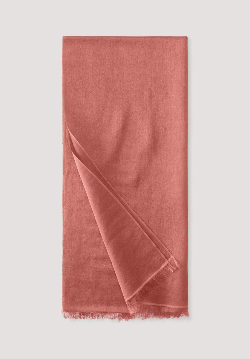 hessnatur Damen Schal aus Schurwolle mit Seide - orange - Größe 45x200 cm