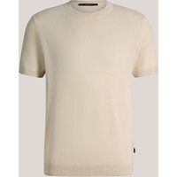 Maison NOIR Leinenmischung Strick-T-Shirt Lindo in Beige