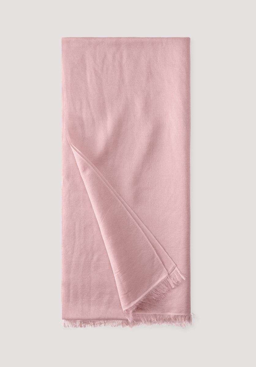 hessnatur Damen Schal aus Schurwolle mit Seide - rosa - Größe 45x200 cm
