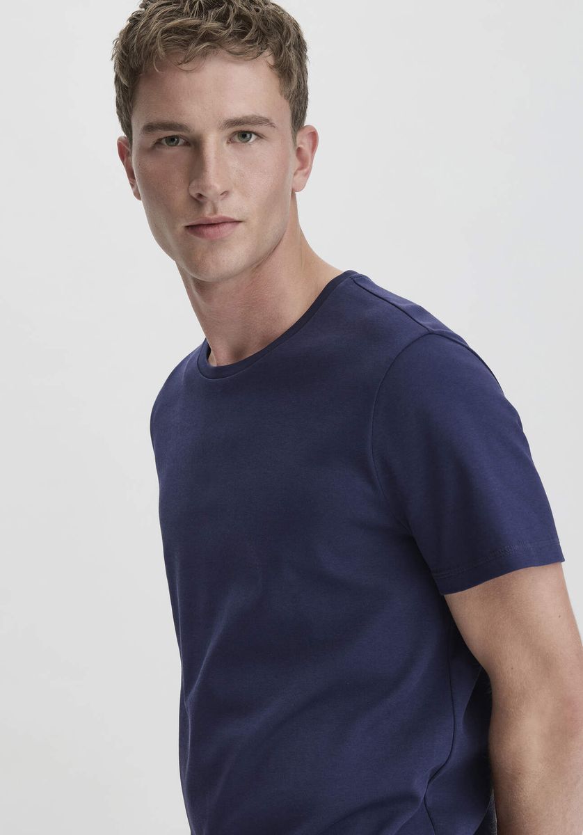 hessnatur Herren Pyjama PURE NATURE aus Bio-Baumwolle - blau - Größe 46