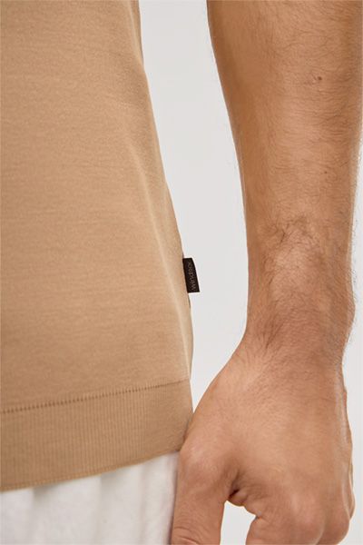 Baumwoll-Polo mit gerippten Bündchen