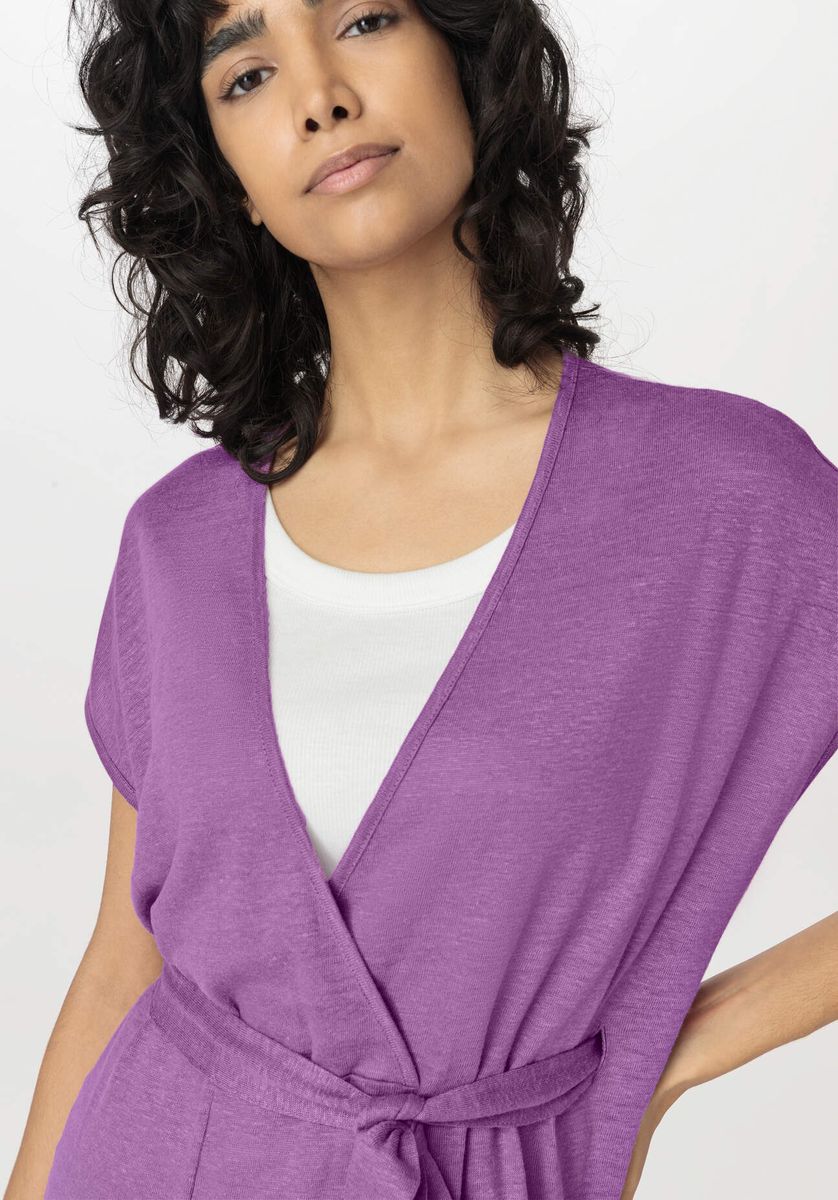 Lässiges Jersey-Midikleid aus Leinen