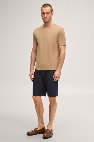 Maanel Baumwoll-T-Shirt Floro in Camel Klassischer Rundhalsausschnitt