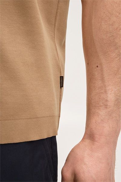 Maanel Baumwoll-T-Shirt Floro in Camel Klassischer Rundhalsausschnitt