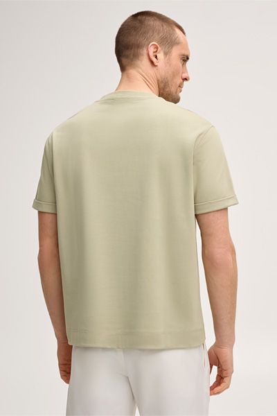 Baumwollmix-T-Shirt Sivo in Olivgrün, moderner, entspannter Schnitt