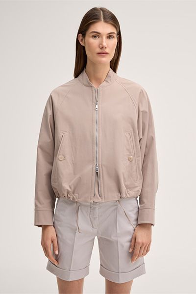 Marc Cain Gabardine Blouson Jacke mit Reißverschluss in Taupe