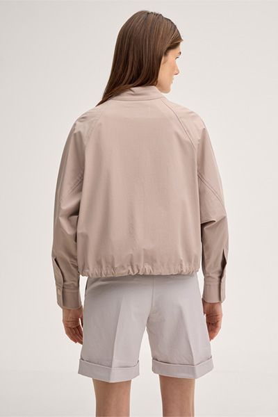 Marc Cain Gabardine Blouson Jacke mit Reißverschluss in Taupe
