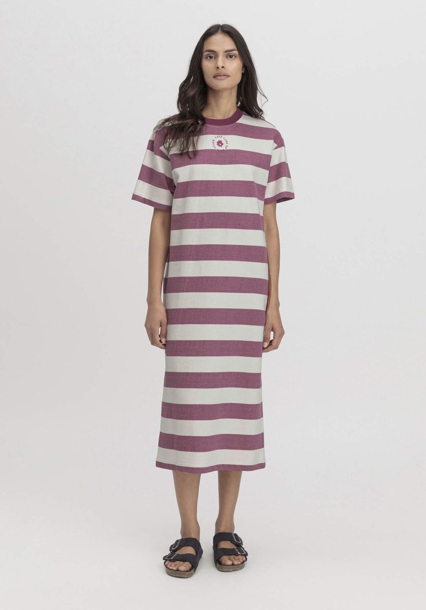 Gestreiftes Bio-Baumwoll Relaxed Lounge Kleid