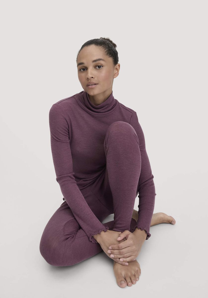 Elegantes Langarmshirt mit Rollkragen aus Merinowolle