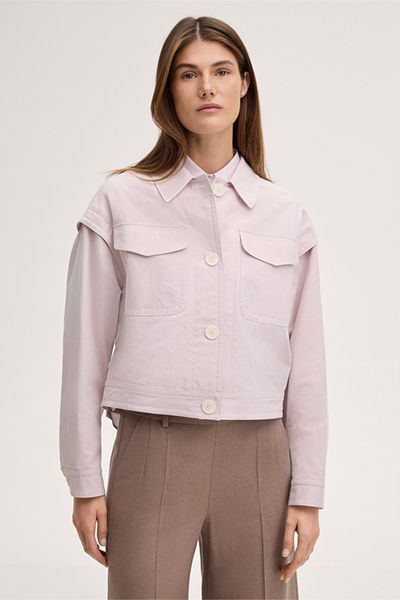 Marc O'Polo Baumwolljacke mit Kragen in Rosa