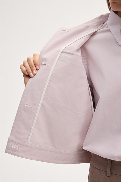 Marc O'Polo Baumwolljacke mit Kragen in Rosa