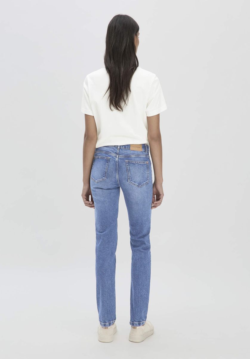 hessnatur Damen Jeans LEA Mid Rise Slim aus Bio-Denim - blau - Größe 25/30